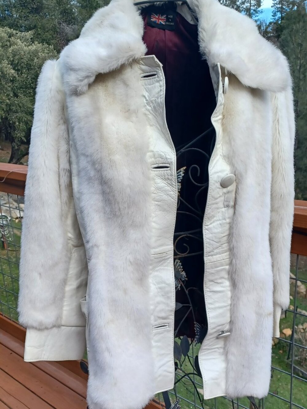 Lilli Ann vintage white rabbit short coat